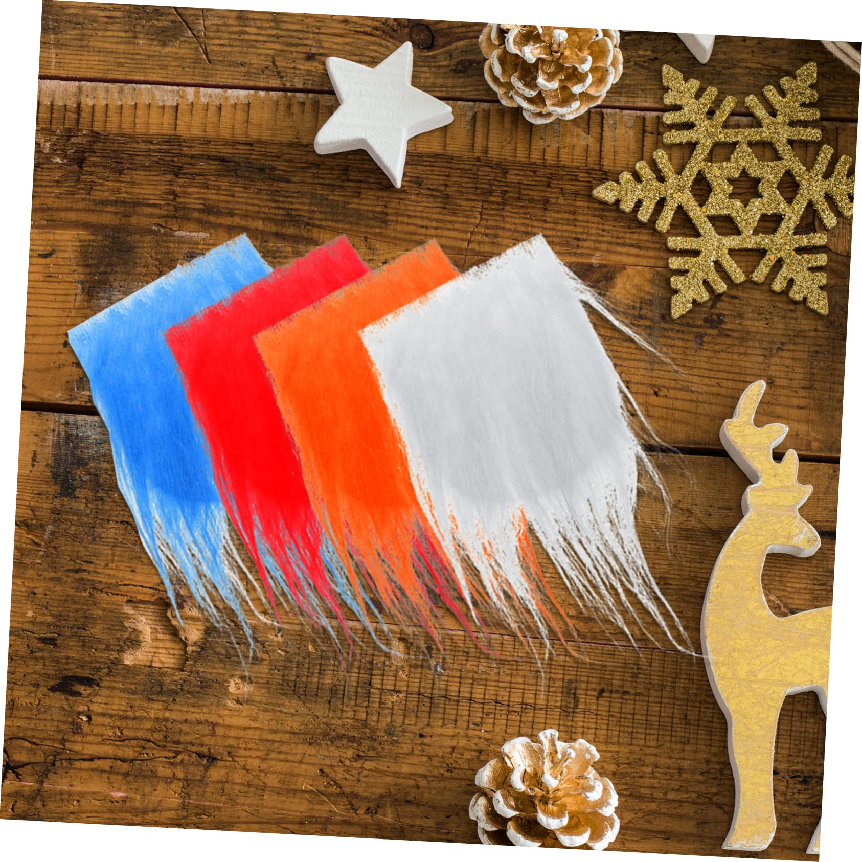 Tofficu 5sätze Pre-Cut GNOME Beard Kunstfell Für Bastelprojekte Weiches Vorgeschnittenes Material Für Charmante Gnomenpuppen Und Kreative Weihnachtsdekorationen