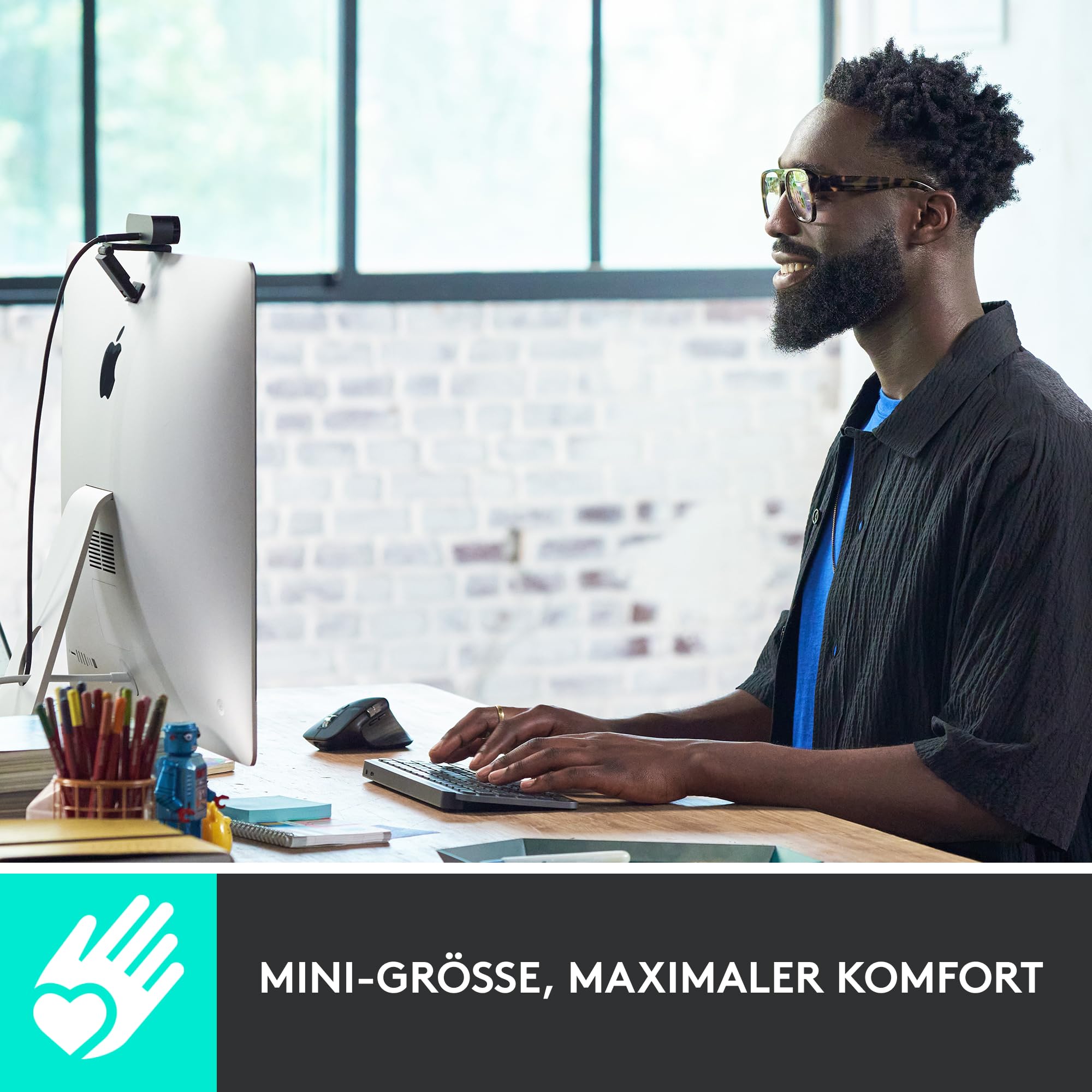 Logitech MX Keys Mini Kabellose Tastatur, Kompakt, Bluetooth, Hintergrundbeleuchtung, USB-C, Kompatibel mit Apple macOS, iOS, Windows, Linux, Android, Metallgehäuse - Hellgrau
