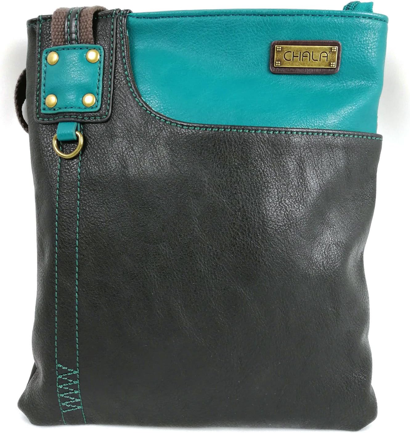 CHALA SWING Pack Smartphone Cross-Body Purse Purse Charm (Black Mini Teal Poodle)