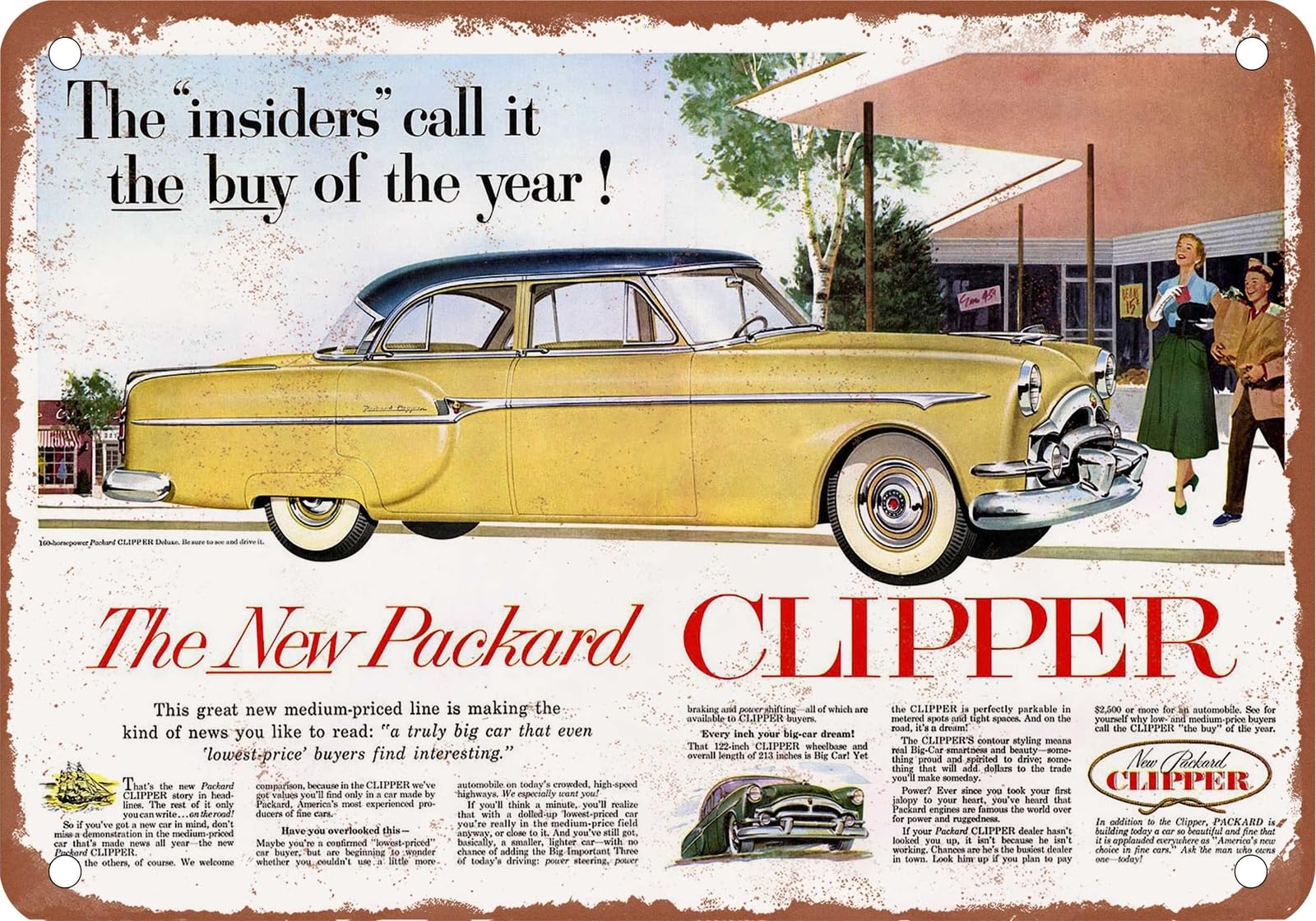 METAL SIGN - 1953 Packard Vintage Ad 03 - Old Retro Rusty Look home decor