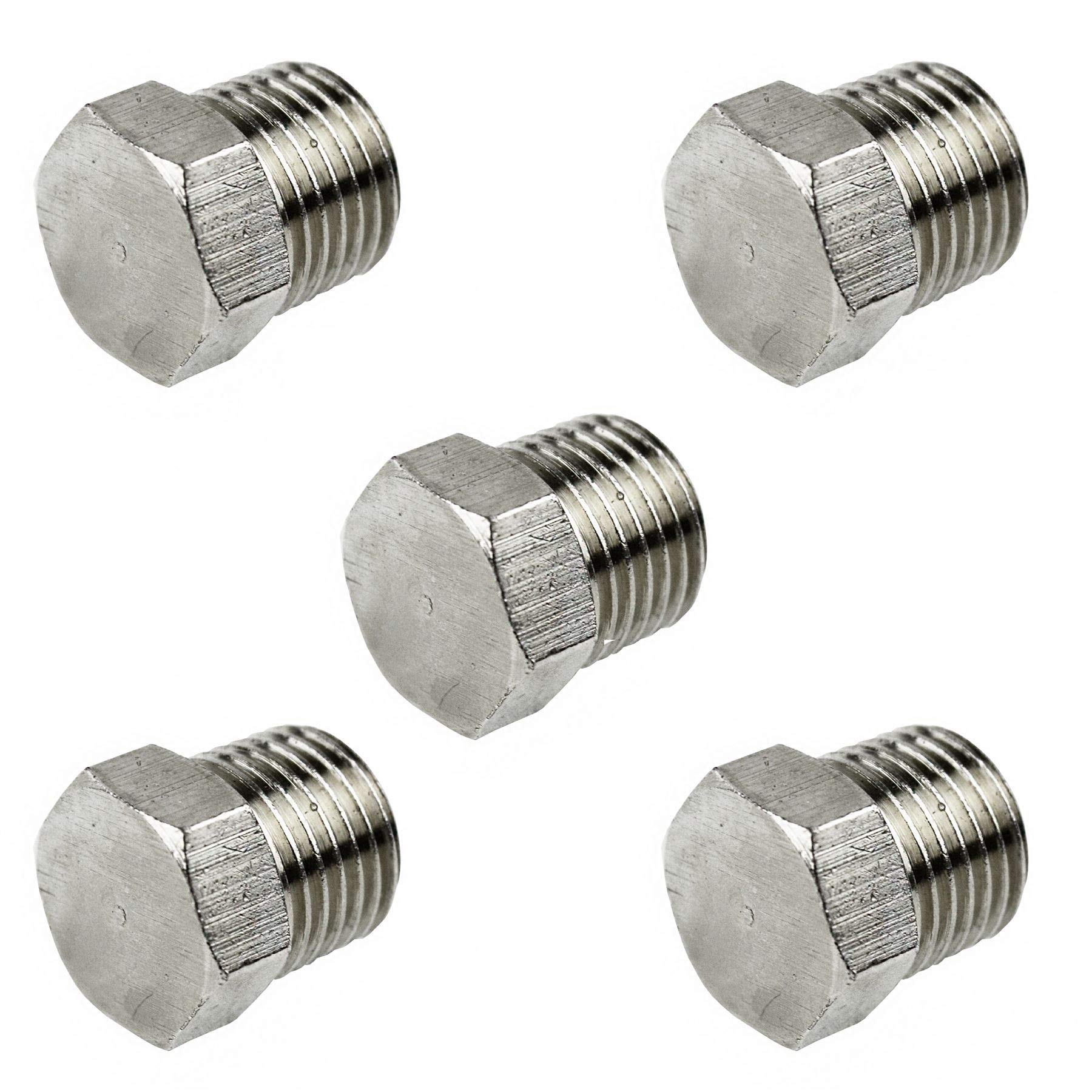 Ab Tools Silver 5 Pack 1/4" Bsp Hex Blanking Plug Port Air Line Compressor Fitting
