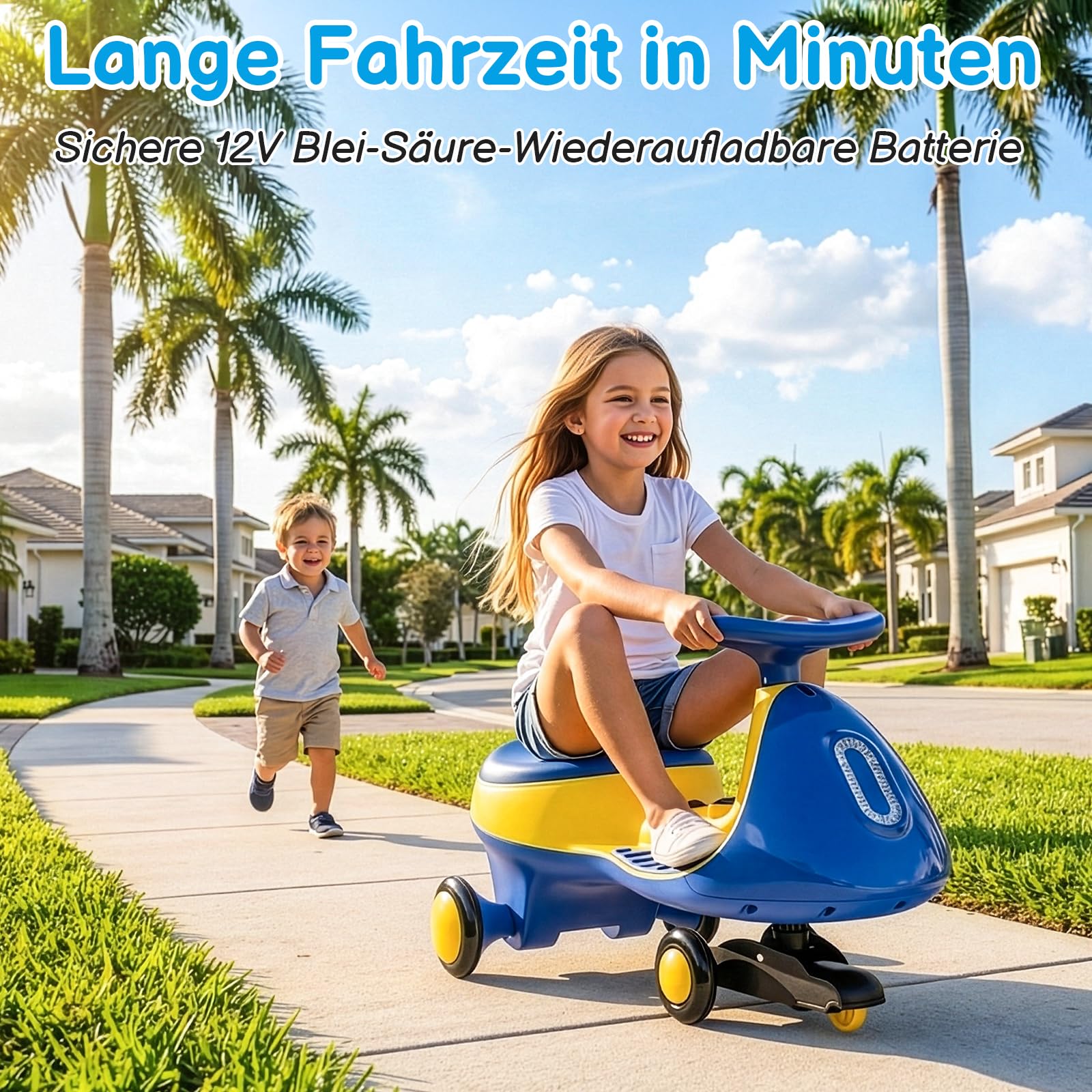 LALAHO Kinder Elektroauto Elektrisches Rutschauto 12V | Elektrisches Rutschauto mit Pedal, Kinderauto Elektrisch, 2 Geschwindigkeit Kippschutz, für Kind ab 3 Jahren