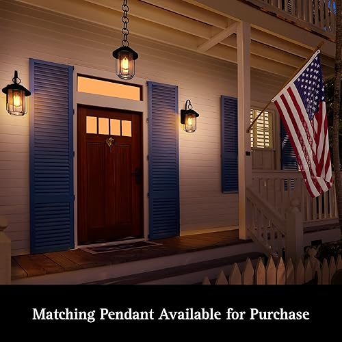 Miniatura 5 de UltraLux Lakefront - Lámpara exterior LED decorativa para exteriores, para terraza, porche y patio, fácil de instalar, negro mate, bombilla LED