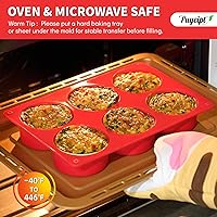 Vista 5 de 2 Pack Silicone Egg Bite Molds, Deep 3 Inch Non-Stick Round Silicone Baking Pans for Frittata, Breakfast Sandwiches, Muffins, Hamburger Buns