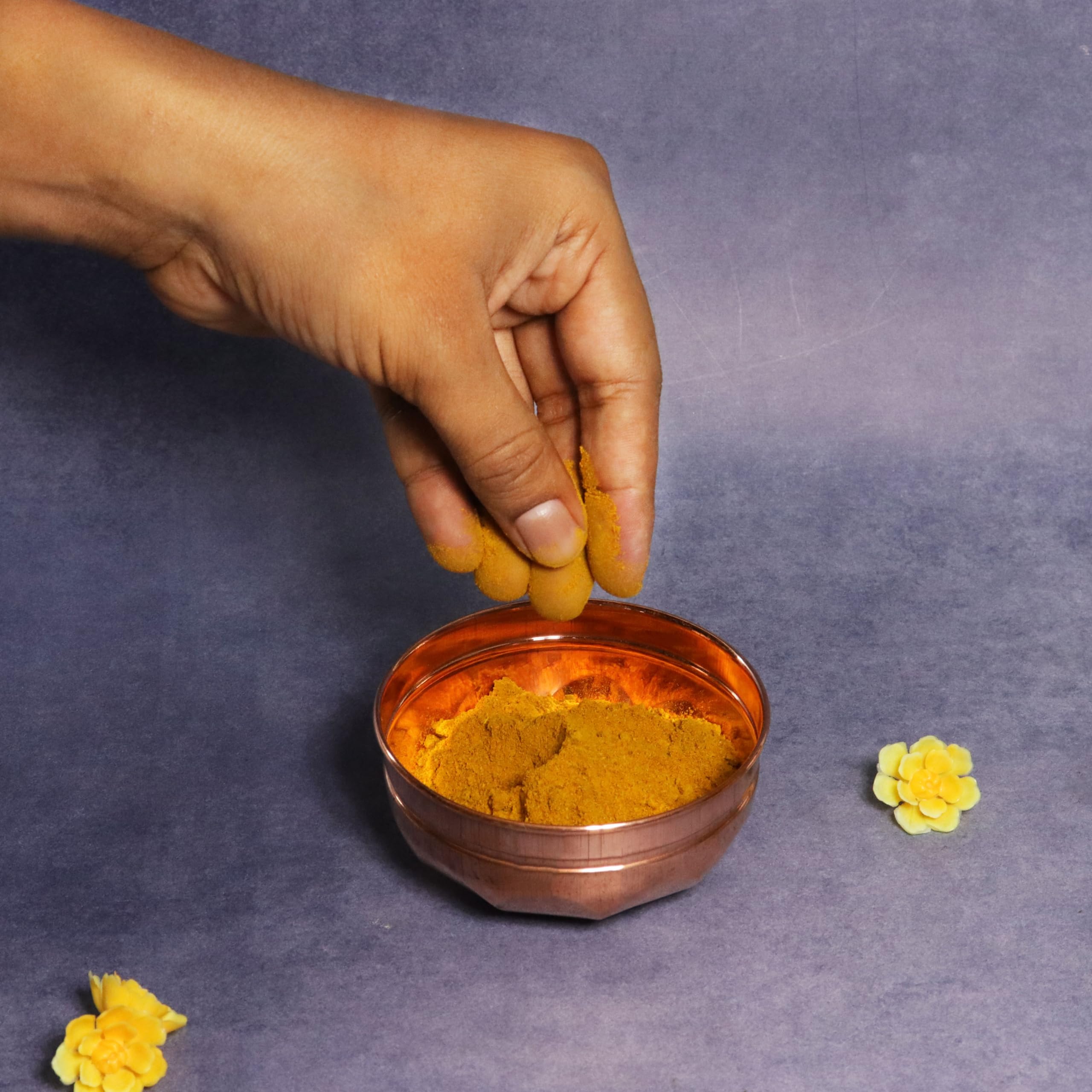 Putrika Copper Puja Prasad Bowl | Multipurpose | 100gm Capacity | 8cm W x 4cm H | Handcrafted | Religious Bowl 1