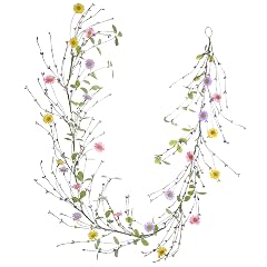 Spring Daisy Garlands - 5FT 60IN Long Multi Color U-Shaped Plastic Polyester Perfect for Spring Summer Easter Decor
