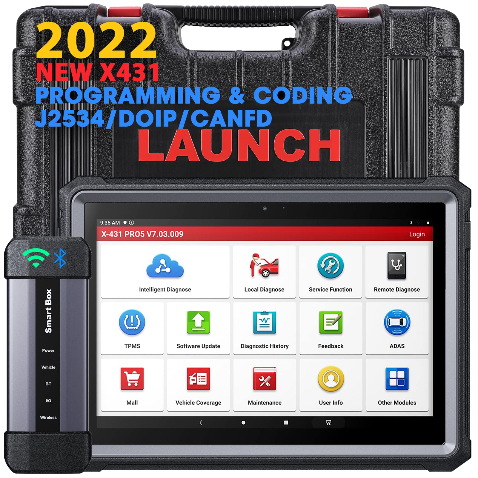 Amazon.com: LAUNCH X431 PRO5 Scan Tool, 2022 Car Diagnostic Scanner  Upgraded of PRO3, J2534 ECU Programming & Coding, CANFD, DOIP, 50+  Services, VAG Guided Functions,with SmartBOX 3.0 for Workshops,2 Years  Update : Automotive