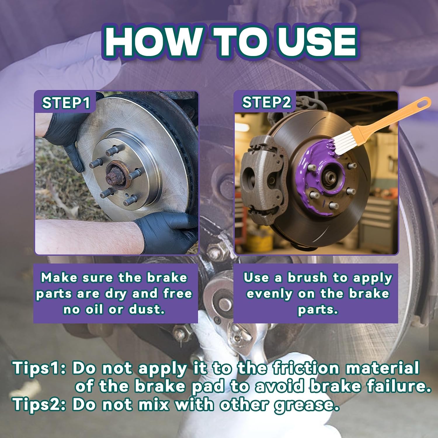 AstraVox Anti-Seize & Squeal Ceramic Brake Grease for Automotive, Heat Resistant Brake Parts Lubricant with Brush for Caliper, Pin, Pad and Metal Parts, Rust Corrosion, Efficient Lubrication 1oz (1)