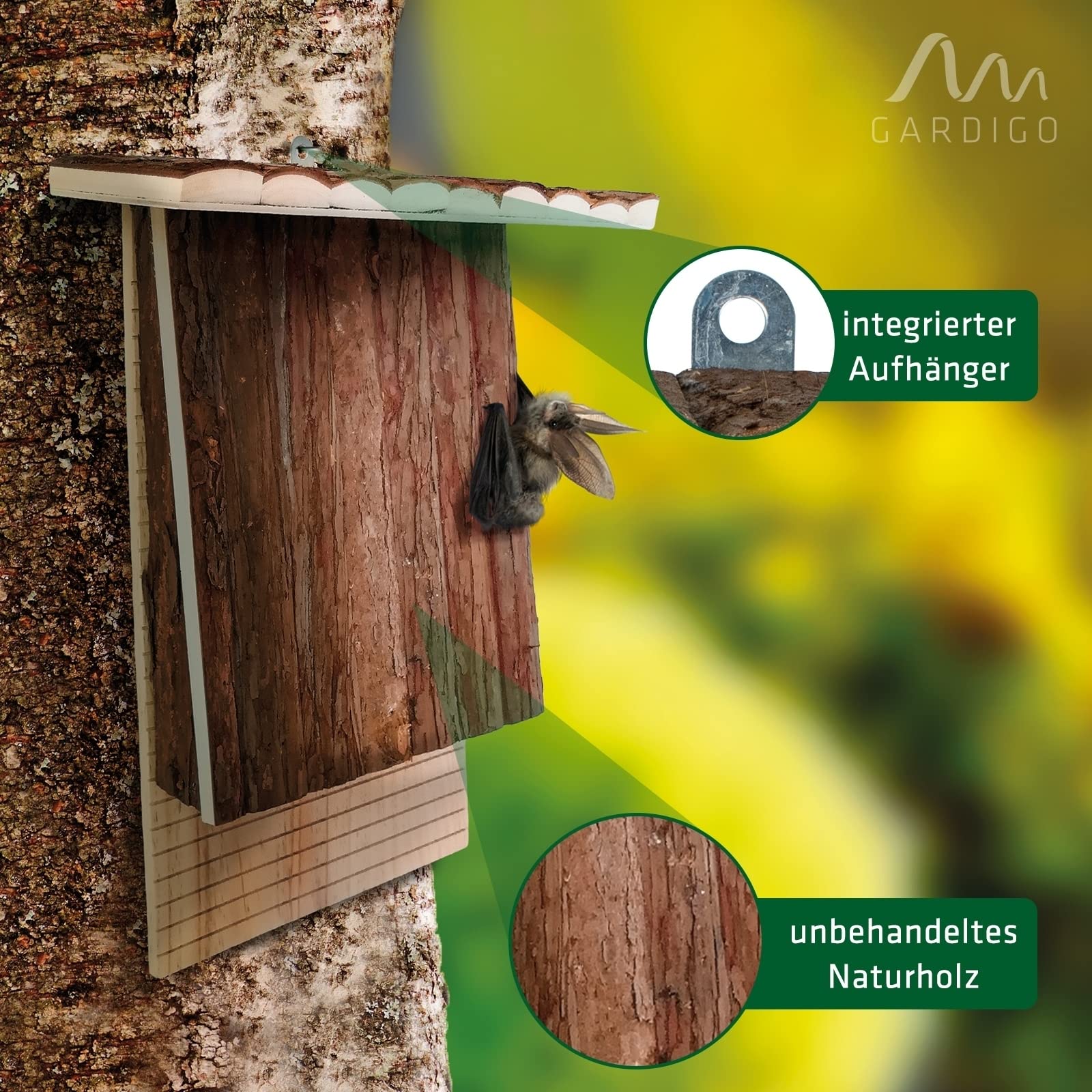 Gardigo Casa para Murciélagos; Refugio Colores de Madera Natura, Hotel Casitas Nido para Murciélago