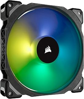 Corsair ML140 PRO RGB LED 140 mm PC-Gehäuselüfter (mit Magnetschwebetechnik, PWM, ohne Lighting Node/ohne Hub, Single Pack) Schwarz