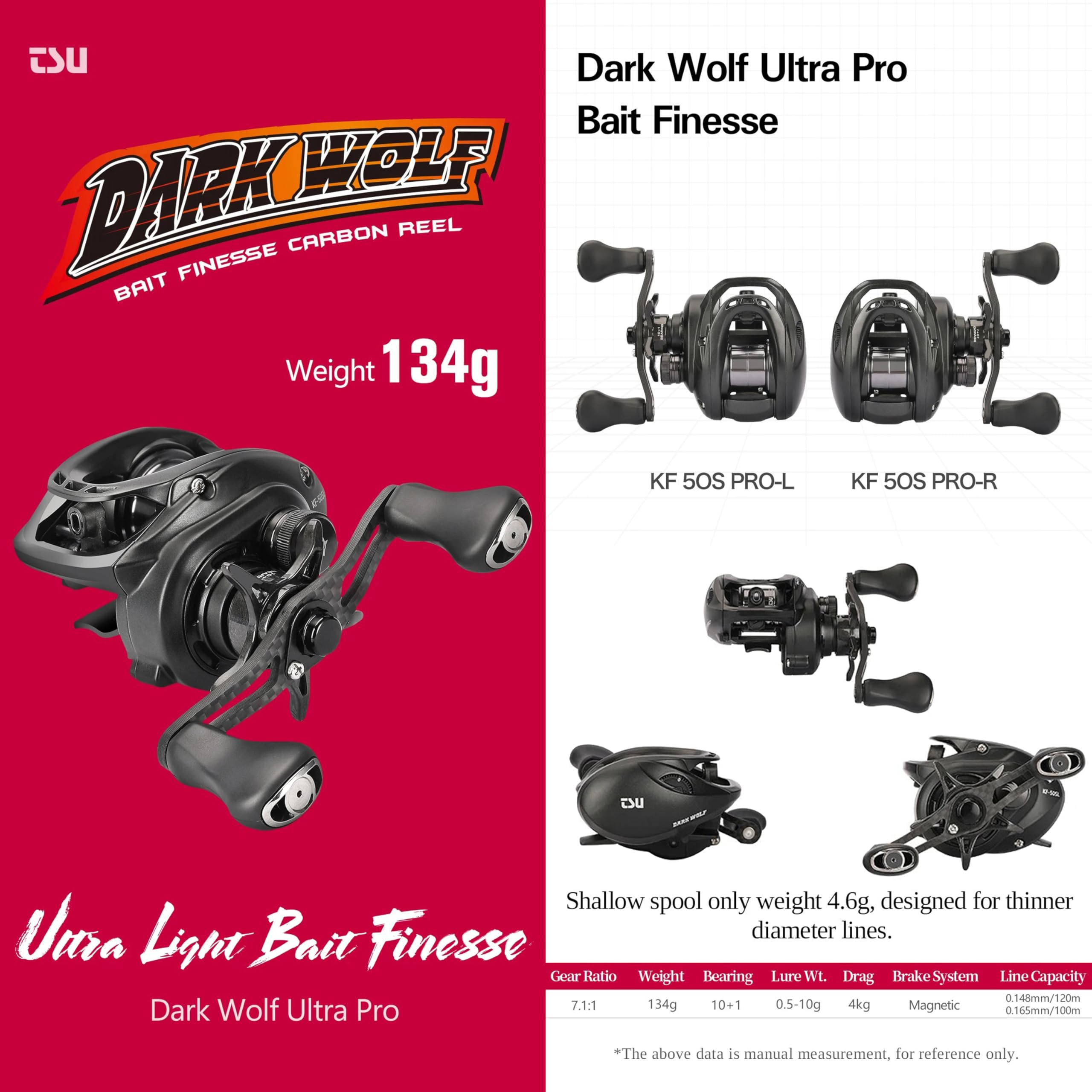 Amazon | TSURINOYA ダークウルフPRO カーボンフレーム BFS リール 超