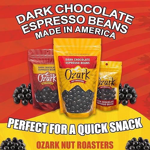 Miniatura 4 de OZARK NUT ROASTERS, 16 onzas (1 libra) de granos de café expreso de chocolate oscuro, nueces saborizadas, cacahuetes confitados gourmet de clase