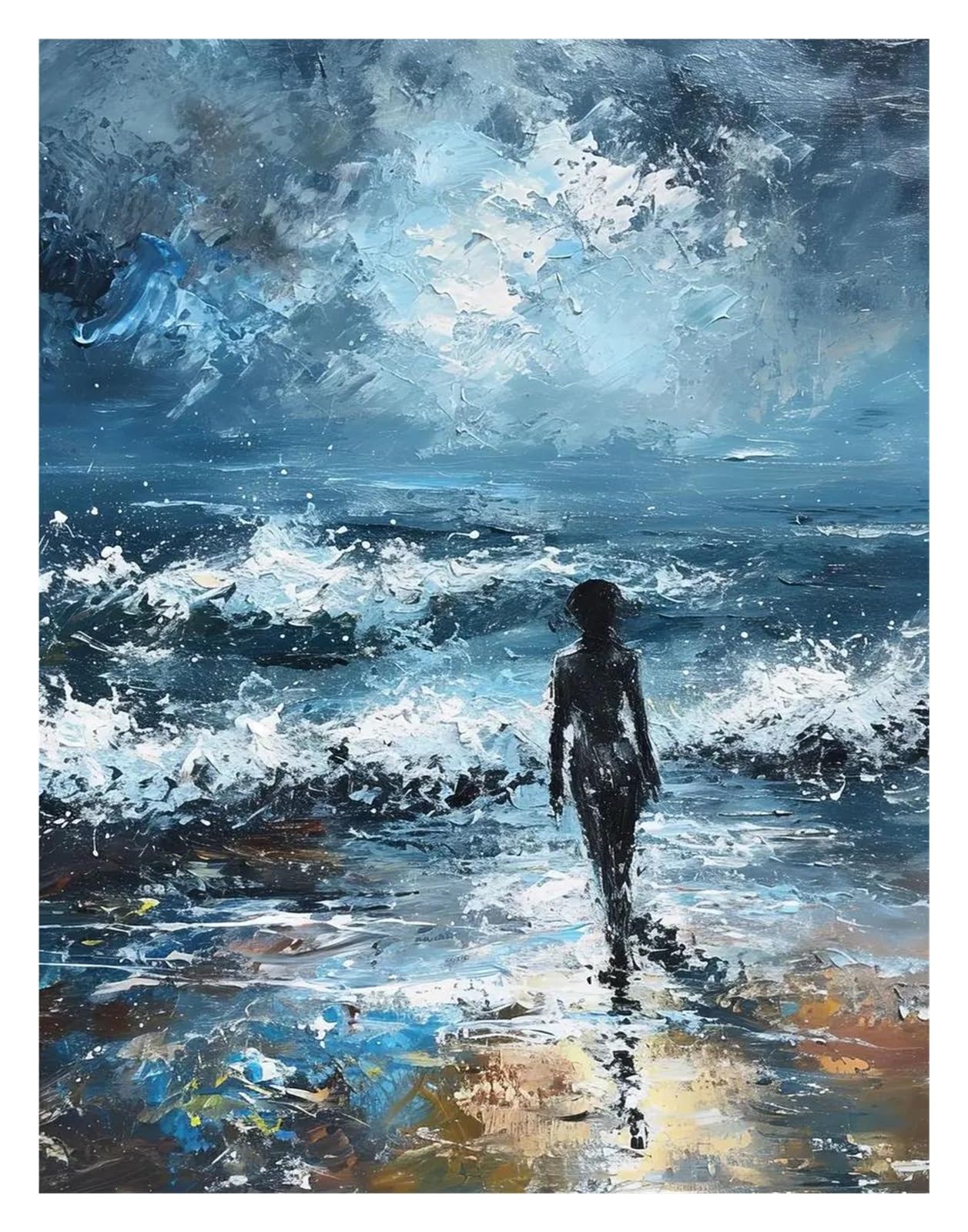 Tableau déco nature mer et plage avec vagues d'océan pour salon