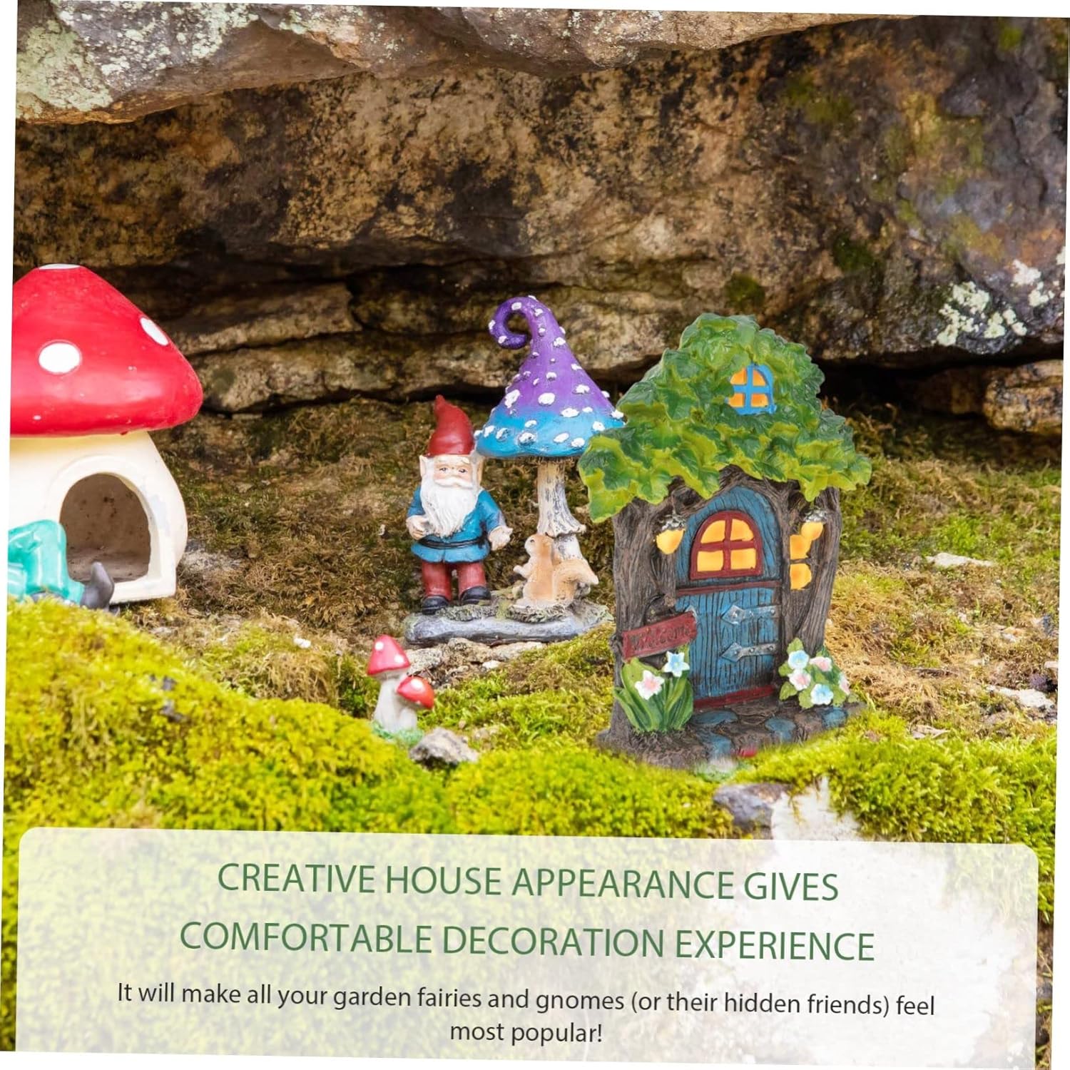 Garden Fairy House Decor Miniature Door Sculpture for Outdoor Garden and Park Decoration Resin Fairy Home Ornament