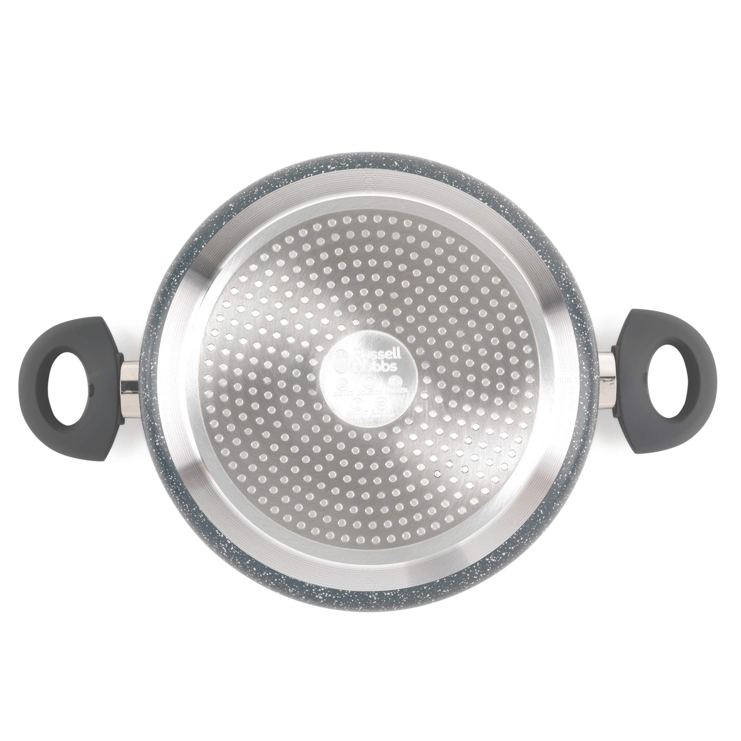 Garnek z tłoczonego aluminium z nieprzywierającą powłoką Russell Hobbs RH00849EU z niebieskim marmurkowym wykończeniem, 24 cm