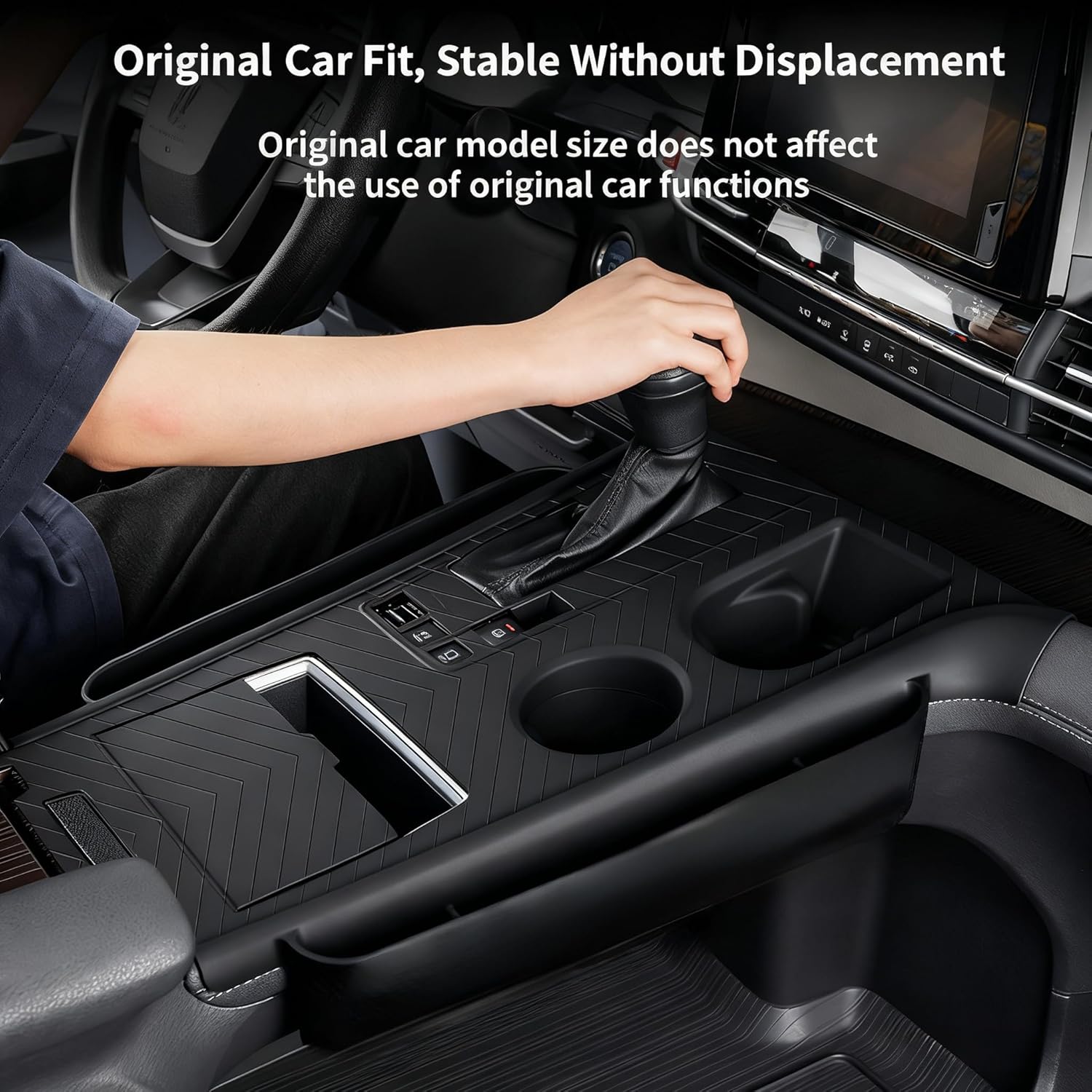 Silicone Center Console Gear Shift Panel Cover for Toyota Sienna 2022-2025 Accessories-Protective Trim with Side Storage Pocket Organizer for Phone,Keys,and Cards-Anti-Scratch Interior Decor Black