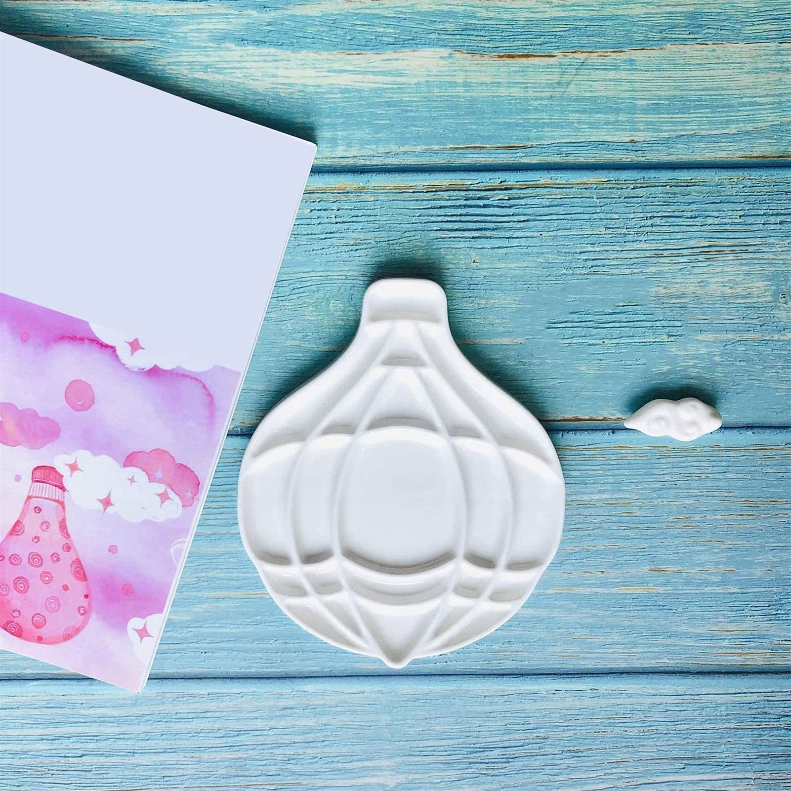 Paleta Artysty Porcelany, Mieszana Paleta Akwareli Z Balonem Na Gorące Powietrze, Odpowiednia Do Akwareli, Gwaszu, Malarstwa Olejnego Itp.