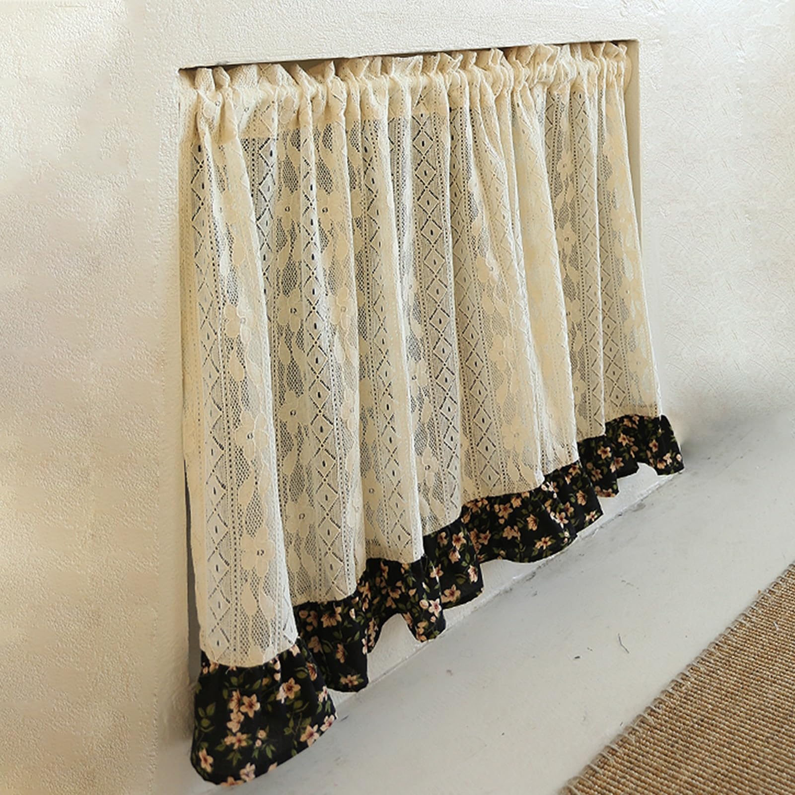 Rideaux courts semi-occultants en crochet pour petite fenêtre