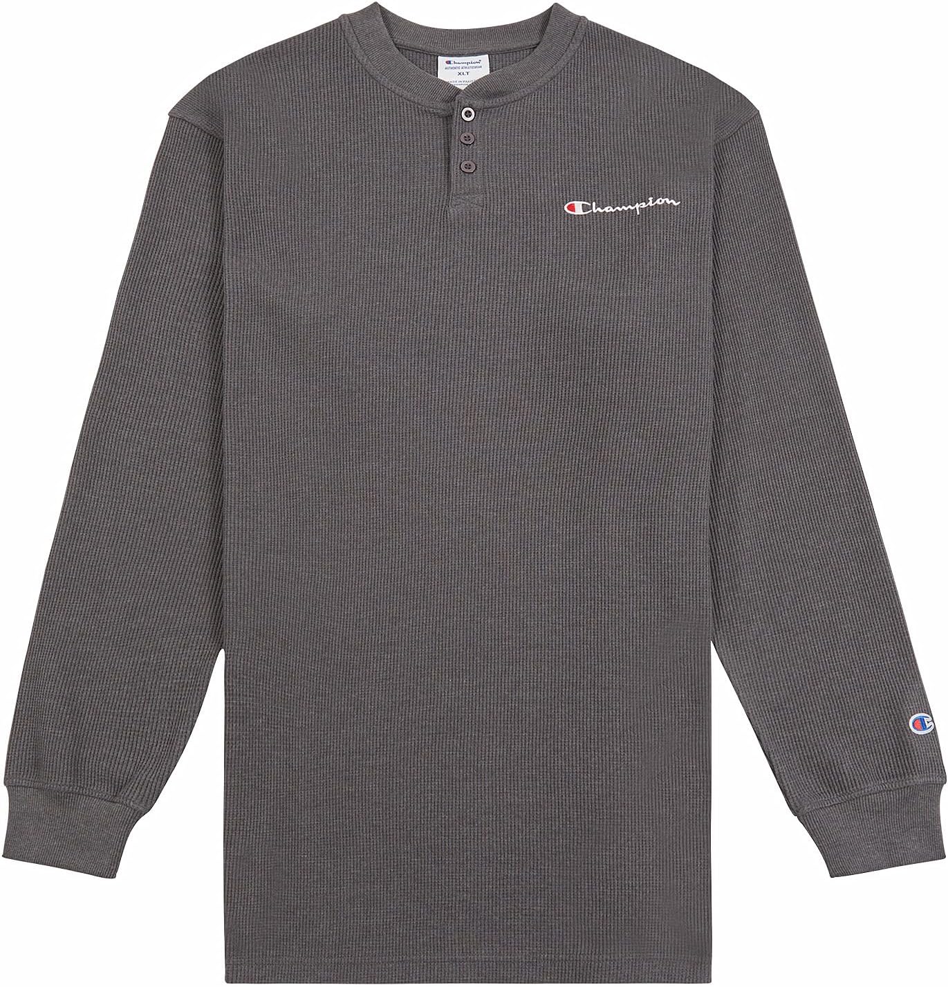 Champion Thermal Heavyweight Long Sleeve Henley Shirts for Men Big and Tall