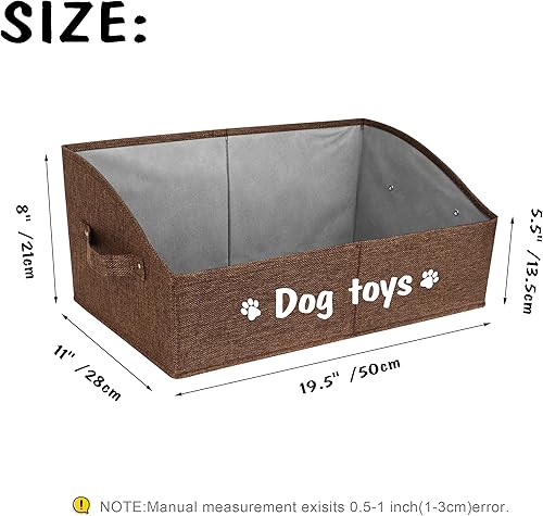 Miniatura 4 de PET ARTIST Cesta de almacenamiento y organización plegable resistente para perros, bonita caja de juguetes para perros con asas, caja de juguetes