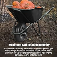 Vista 3 de (PAQUETE DE 2) Neumático y Rueda 4.80/4.00-8" - Ajuste Universal Neumáticos Sólidos Sin Pinchazos para Carretilla de 16" con Cubo de 3