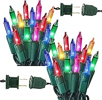 Vista 19 de BrizLabs Guirnalda de luces verdes para el día de San Patricio, 50 luces incandescentes de Navidad, juego de mini luces verdes conectables, cadena