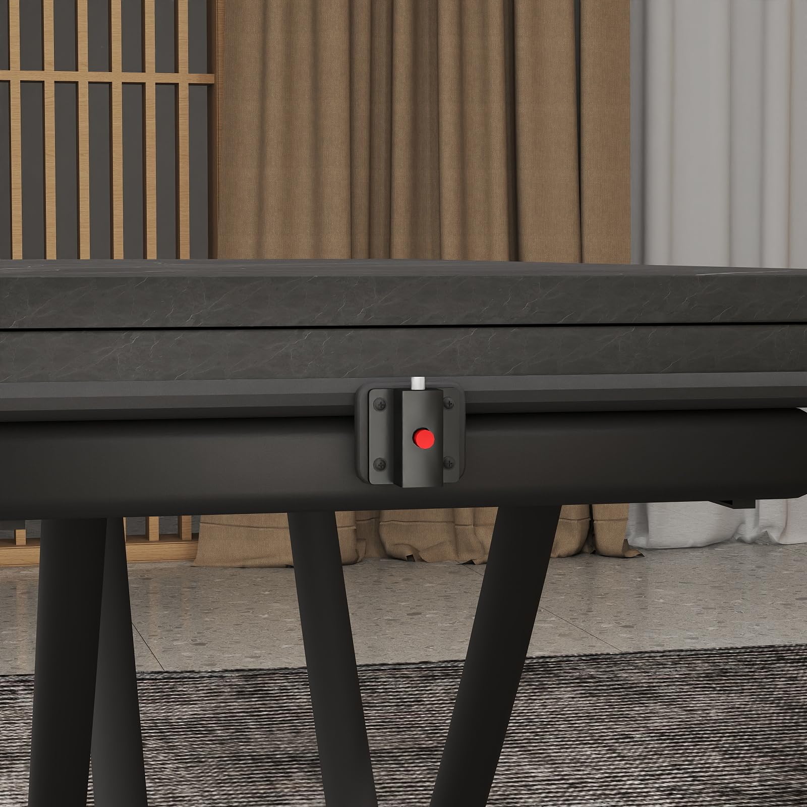 VOLERO' ; Wandelbarer Tisch, platzsparend, Modell Ulisse Small, Schiebemechanismus mit stufenloser Höhenverstellung (Betongrau)