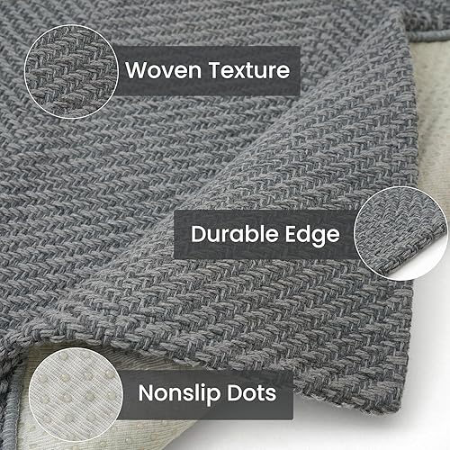 Miniatura 151 de IOHOUZE Alfombra lavable de 4 x 6 pies con parte trasera de goma antideslizante tejida para interiores y exteriores, alfombra para entrada