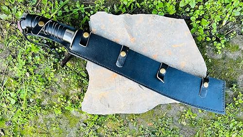 Miniatura 9 de Machete Jungle de 18" - Cuchillos de acero de alto carbono de espiga completa - Kukri de acero de alto carbono - Hoja de equilibrio de agua templada