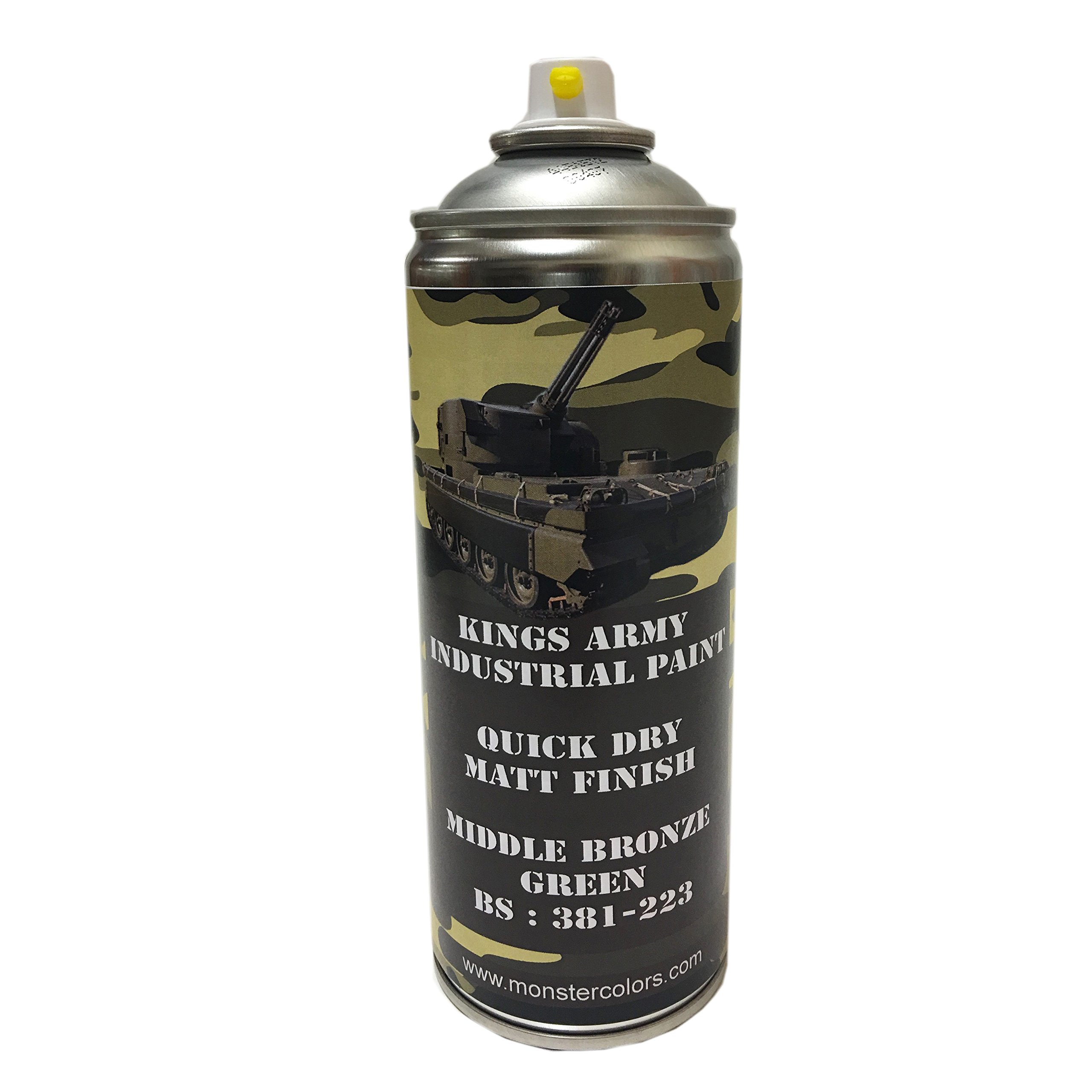 Kings Army Mid Bronze Green Bs 381-223 Military Matt Spray Paint 400ml Military Vehicle Paint, Airsoft, Paintball, Model Maker Paint, Fishing