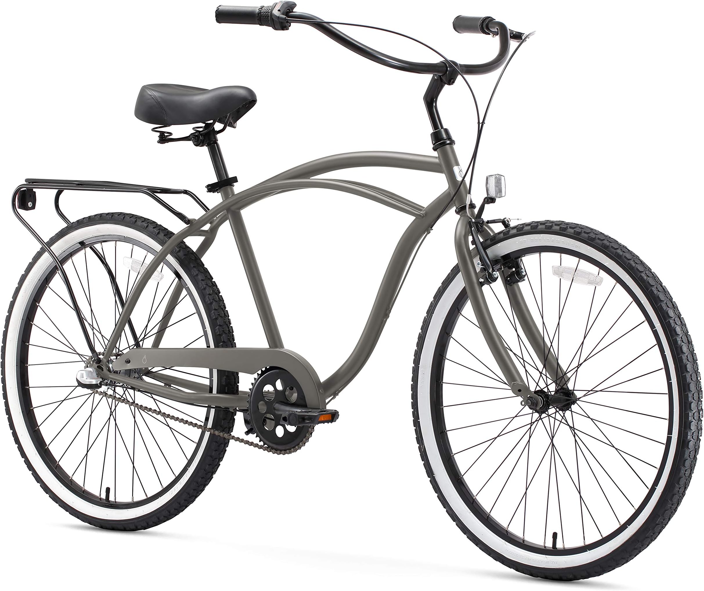 sixthreezero Around The Block Men's Beach Cruiser Bike, Hybrid Bicycle with Rear Rack