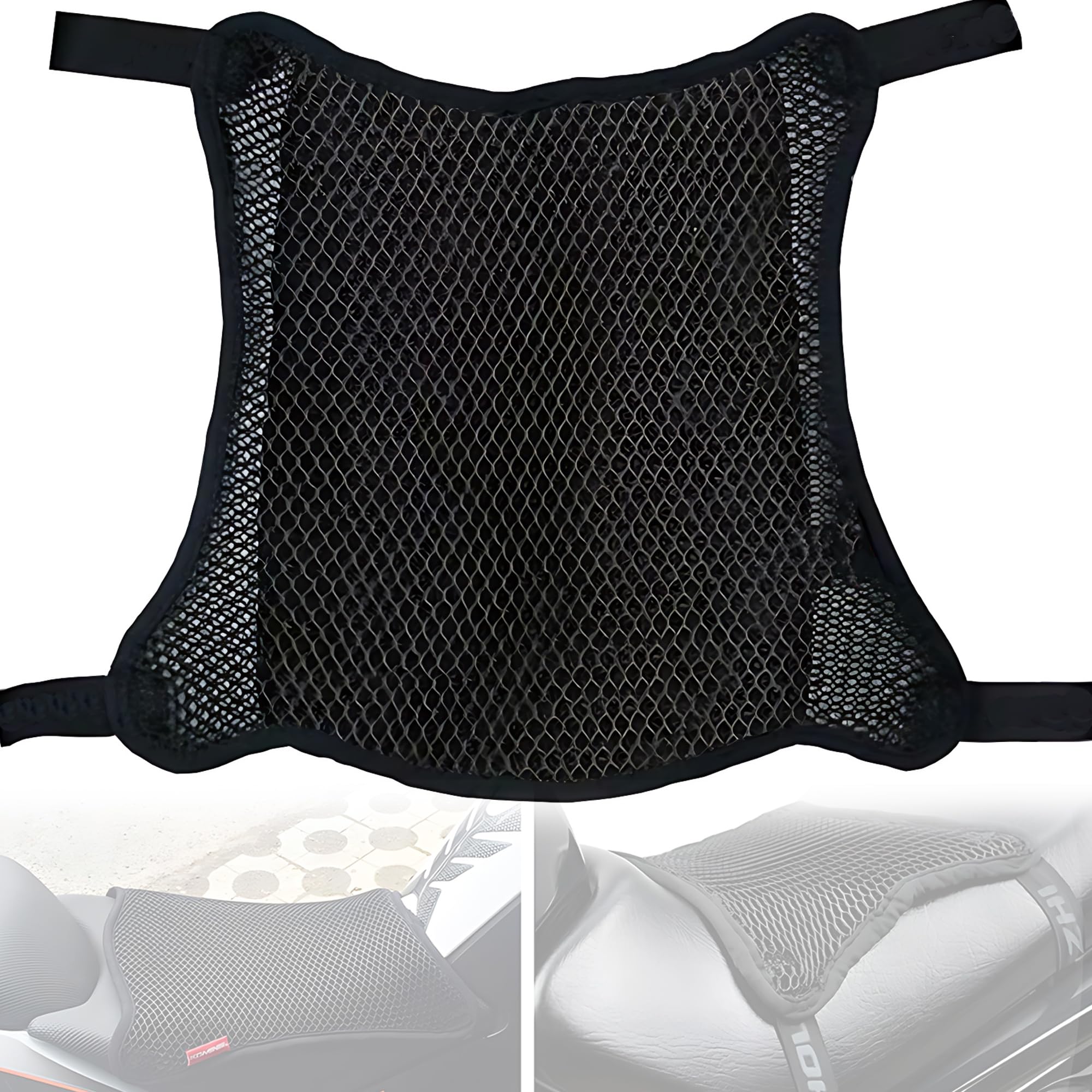 Cuscino Sella Moto, Cuscino Moto Passeggero, Materiali Della Rete Spaziale 3D, Dimensioni 36 * 32cm, Struttura Apicolare Bionica, Respirabile, Ammortizzante, Antiscivolo, Confortevole