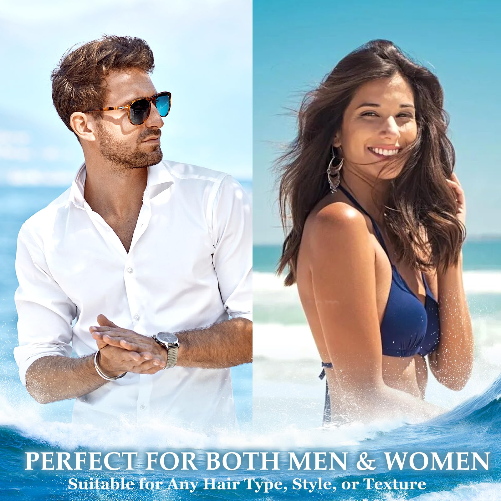 Salt Water Spray, Sea Salt Spray – Acqua di Mare per Capelli - Prodotto per il Pre-Styling, per Capelli più Folti & Texture Stabile(100 ml + 1 Pettine)