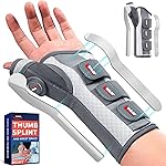 FEATOL Carpal Tunnel Wrist Brace Night Support, Thumb Spica Splint Left Hand for De Quervains Tenosynovitis, Tendonitis, Wrist Brace With Thumb Support-Medium/Large-Women & Men, Pink