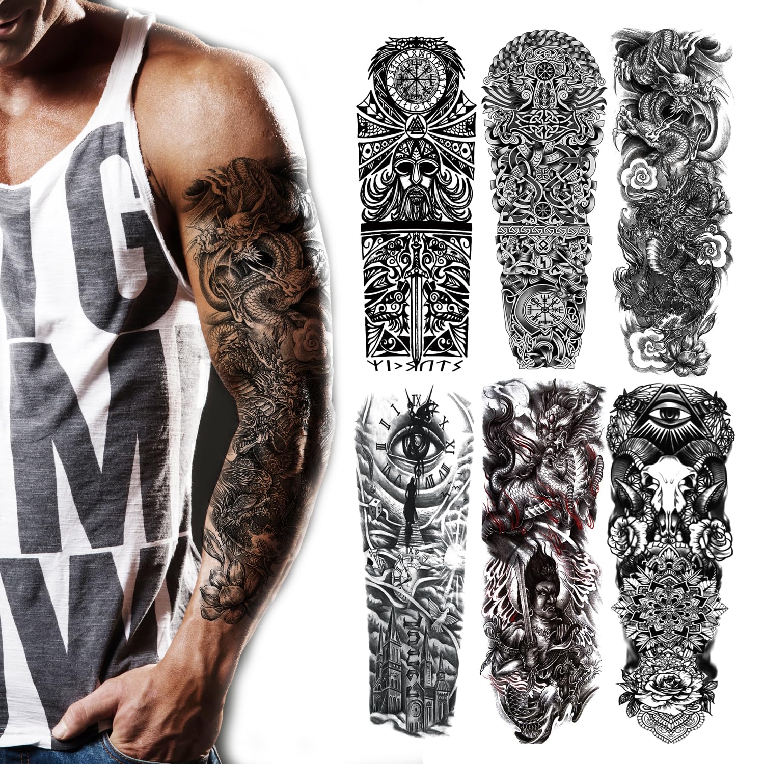 Amazon.com : Kotbs 6 Sheets Large Tribal Totem Temporary Tattoo