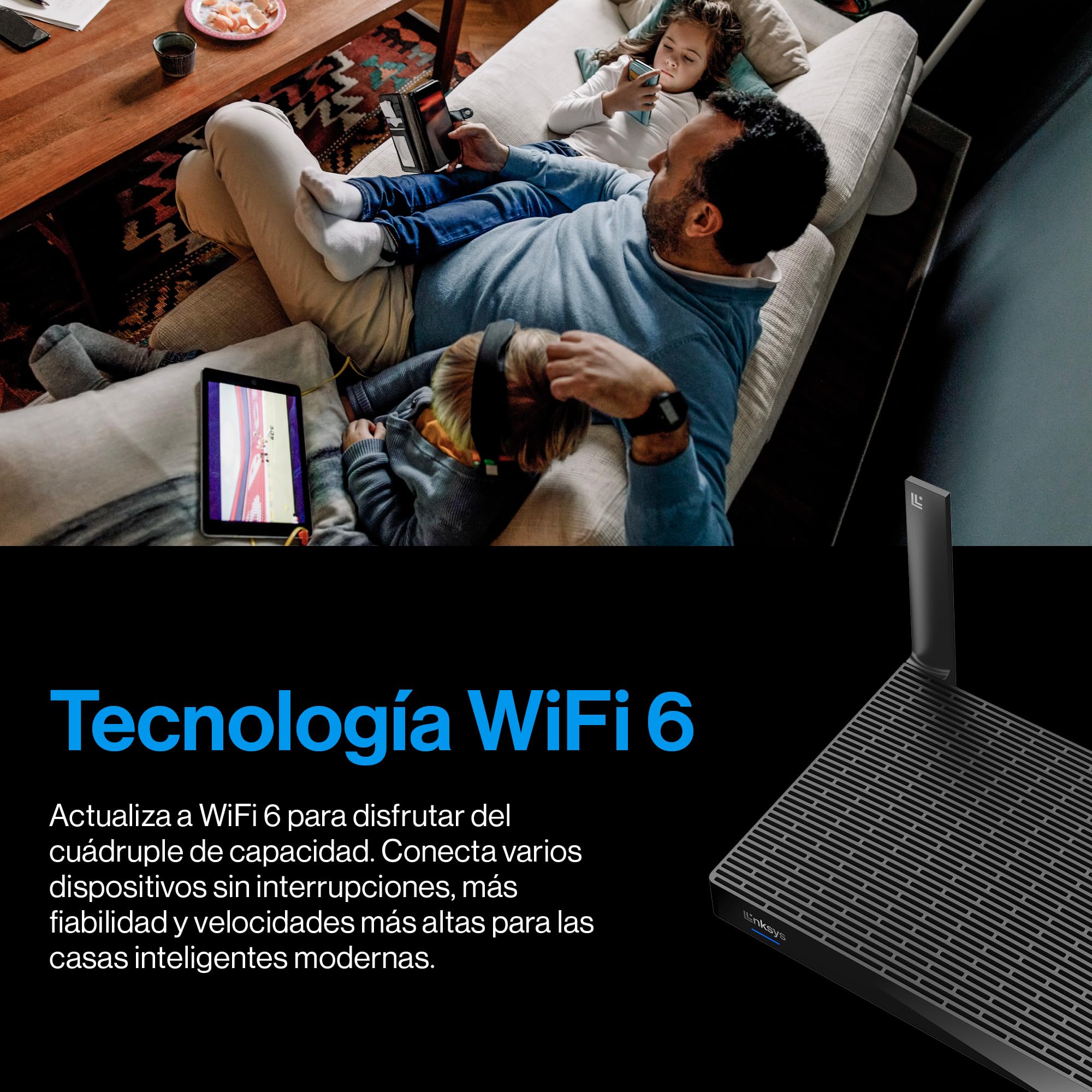 Linksys Classic Micro Router Pro 6 - Router WiFi 6 de malla de doble banda (AX5400) - Router inalámbrico Gigabit para juegos con velocidad de hasta 5400 Mbps, cobertura de 250 m² y soporta más de 35