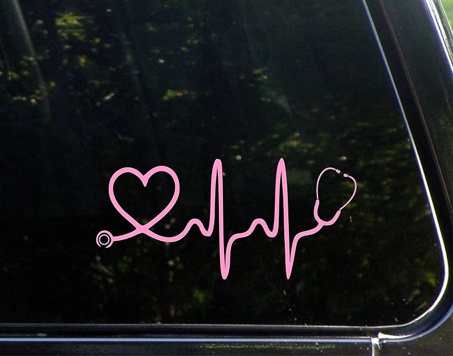 Amazon.com: Sweet Tea Decals Stethoscope Heart (Pink) - 8