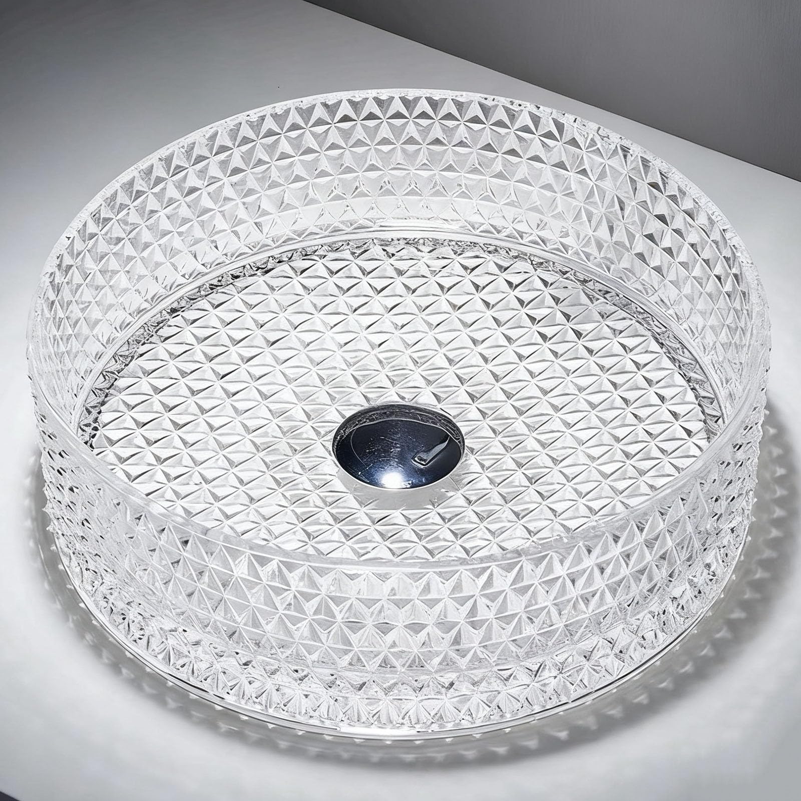 Lavabo Baño Sobre Encimera Cristal Lavamanos de Vidrio Redondo 360 X 360 X 112 mm Transparente
