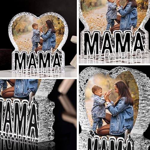 Miniatura 5 de Adorno de cristal de foto personalizable, marco de fotos personalizado en forma de corazón, cristal de foto personalizado, impresión de fotos UV,