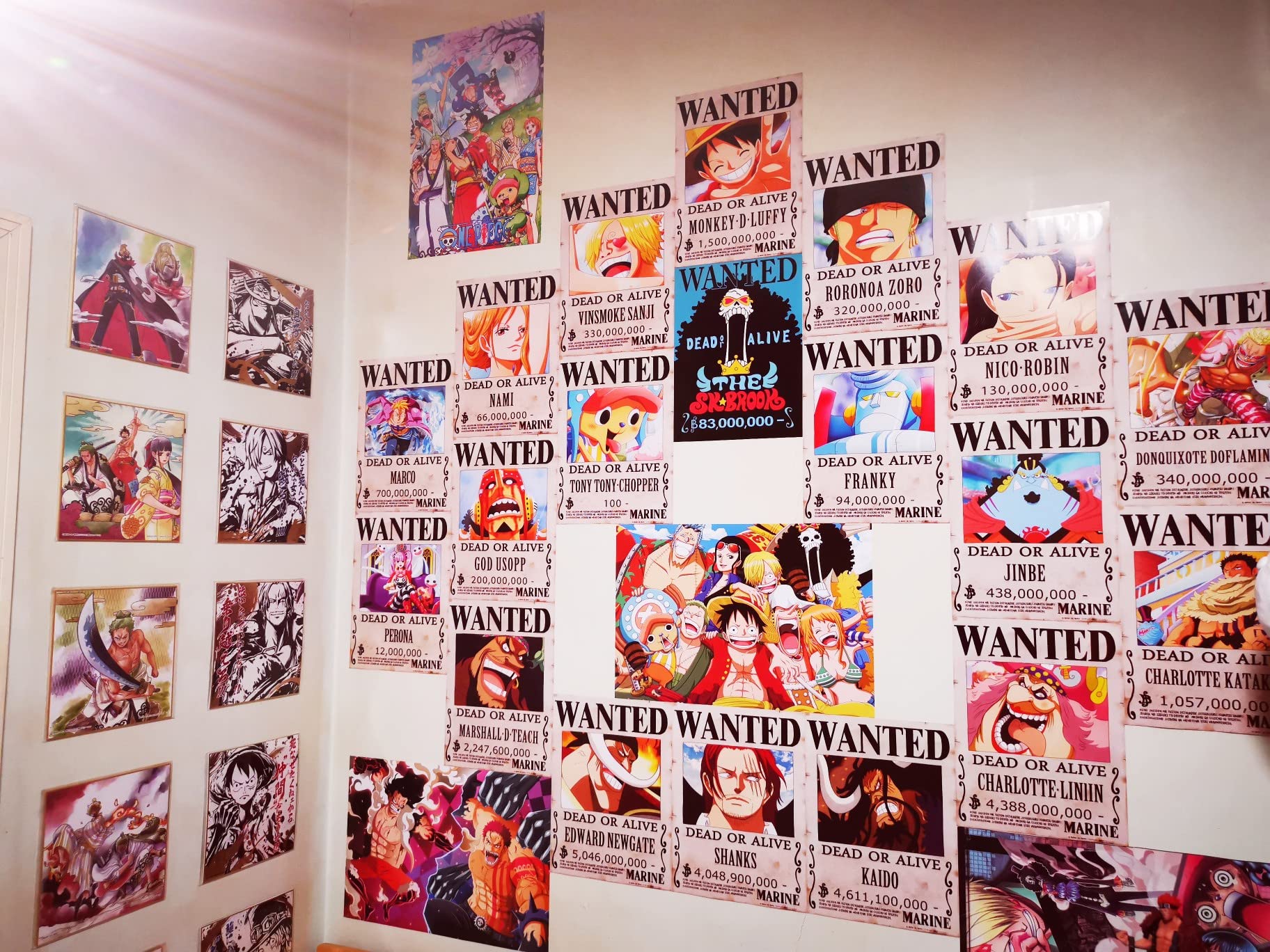 通用 10PCS One Piece Wanted Poster, Zorro, Luffy 1.5 Billion New