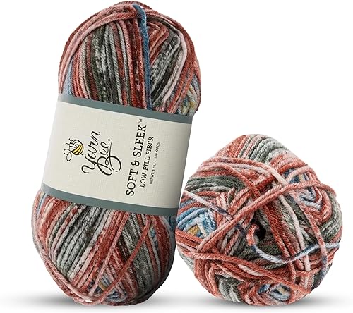 Yarn Bee Hilo Suave Mediano para Crochet y Tejido - 186 Yardas de Acrílico 100% Bajo en Pelusas para Mantas, Sombreros y Más - Accesorios para