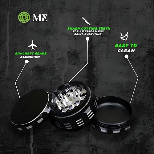 Miniatura 2 de Molinillo de hierbas de 3 pulgadas para especias de cocina, juego de molinillo de especias con tapa magnética, molienda eficiente para hierbas y