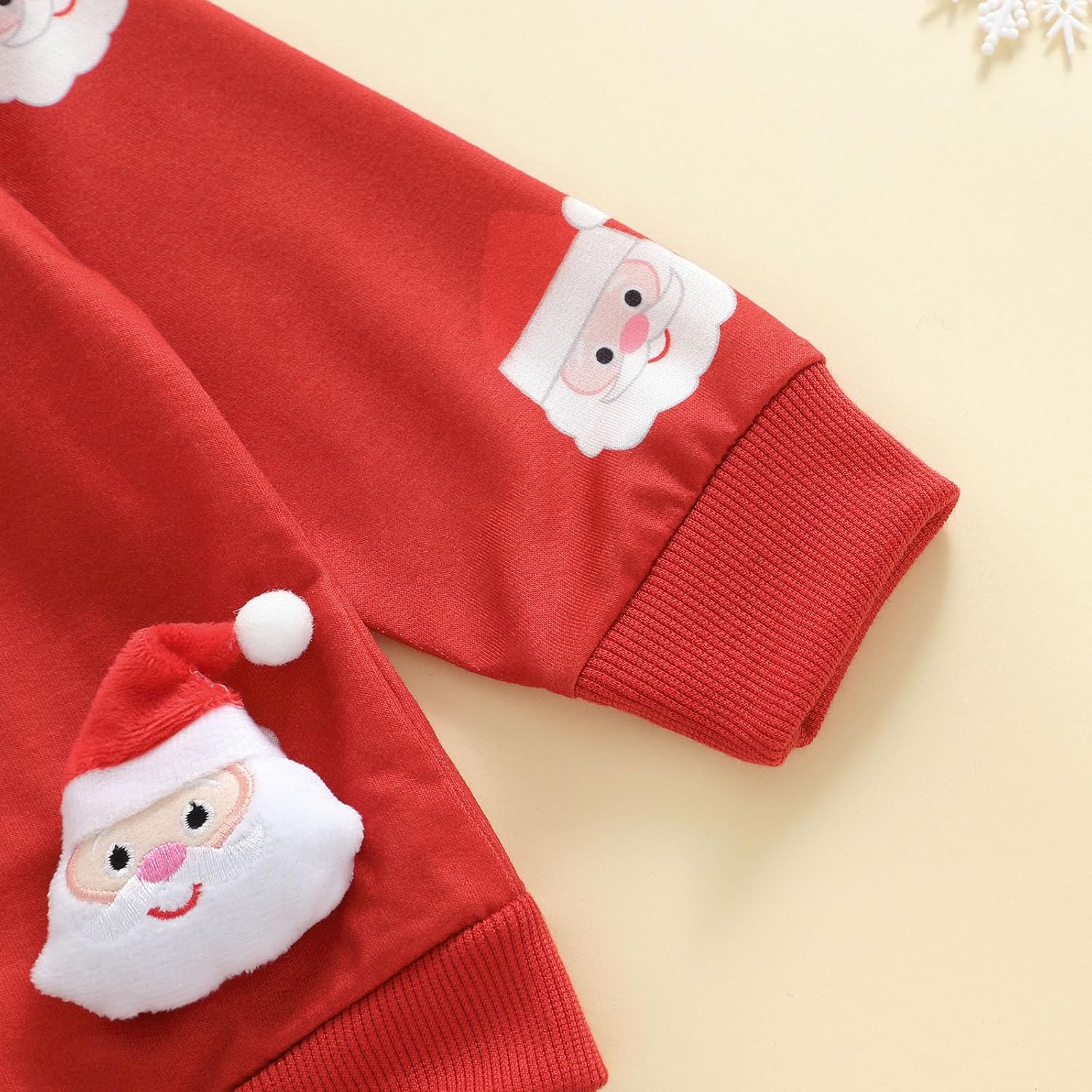 Toddler Baby Girl Christmas Outfits Fall Santa Embroidered Sweatshirt Bell Bottom Jeans Set Fall Winter Clothes - Image 4