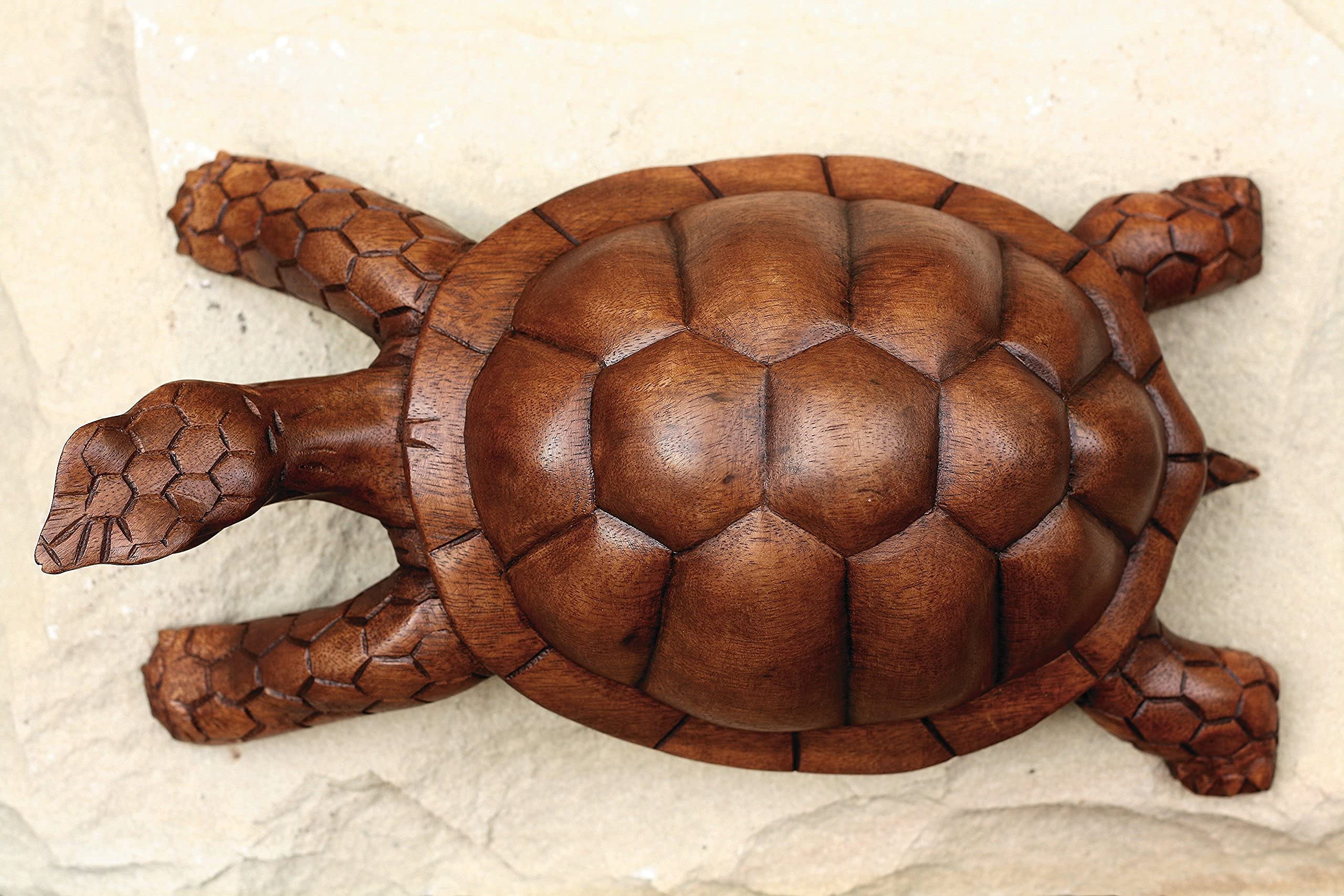 Tortue Géante Sculptée Bois - Décoration Tortue Géante Sculptée Bois - Décoration