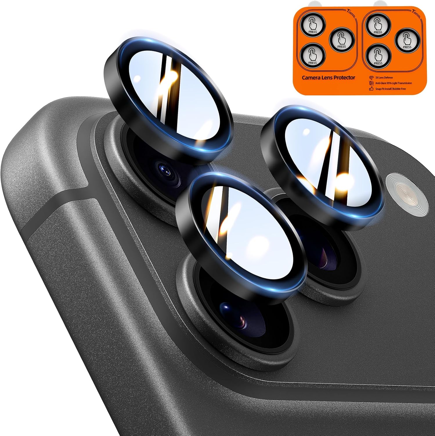 TOCOL 2 Pack for 18 Pro Max / 18 Pro Camera Lens Protector
