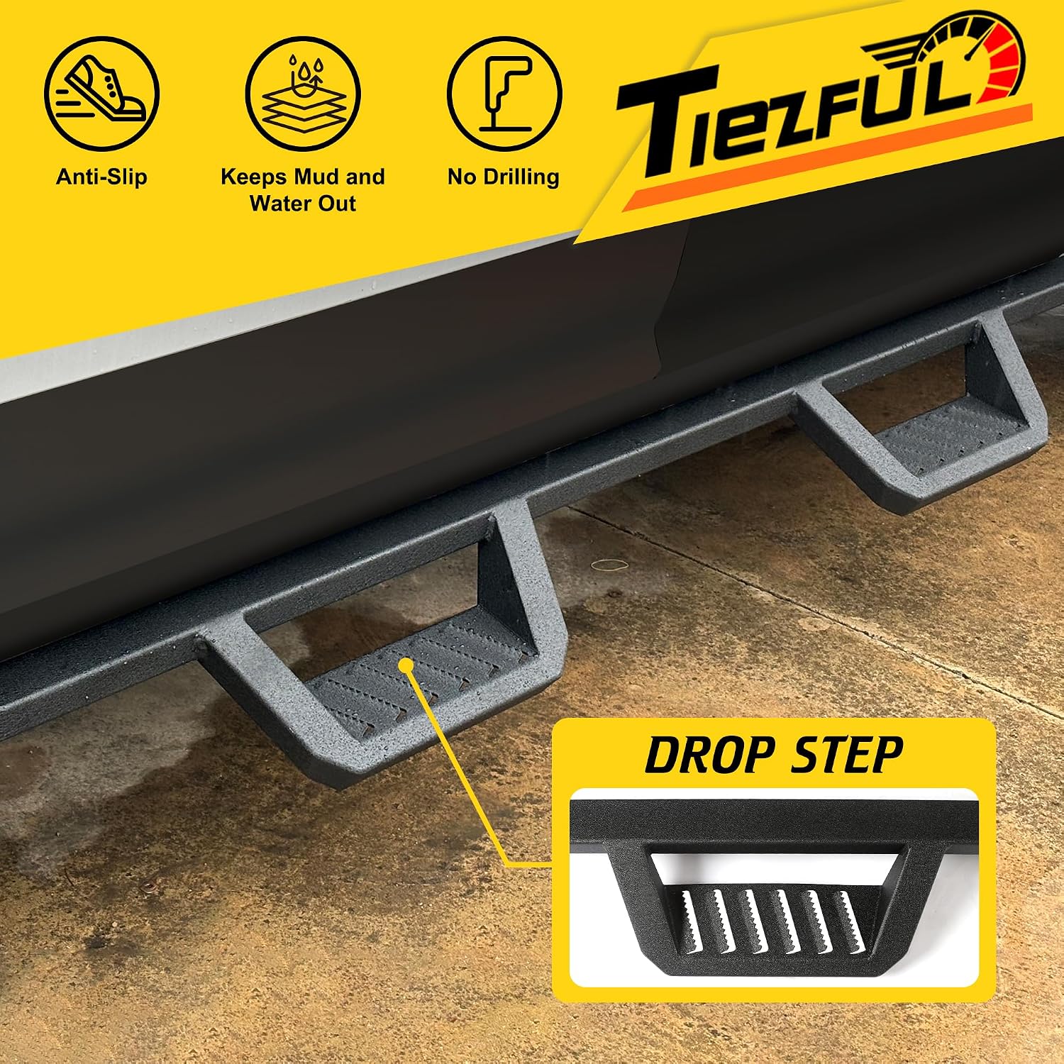 Running Boards Fit for Dodge Ram 1500 Crew Cab 2009-2018 (Including 2019-2025 Classic), 5 Inch Drop Down Side Step Nerf Bars Rock Sliders Rails Fit for Ram 2500 3500 Crew Cab 2010-2025