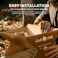 Vista 6 de GasOne 15” Portable Charcoal Grill – Foldable BBQ Grill – Camping Grills for Backyard, Bonfire, Patio – Heavy-Duty Portable Fire Pit – Camp Cooking