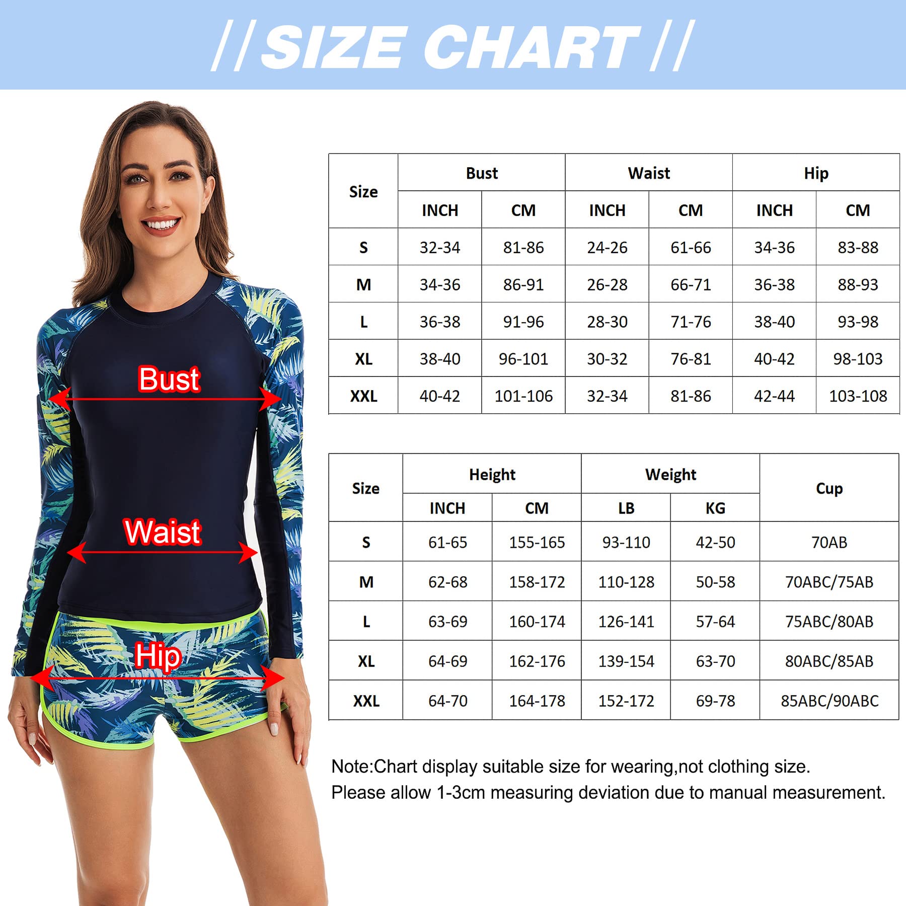 SEAUR Traje de baño floral de dos piezas para mujer, camisa de manga larga con cremallera completa, traje de surf con parte inferior corta