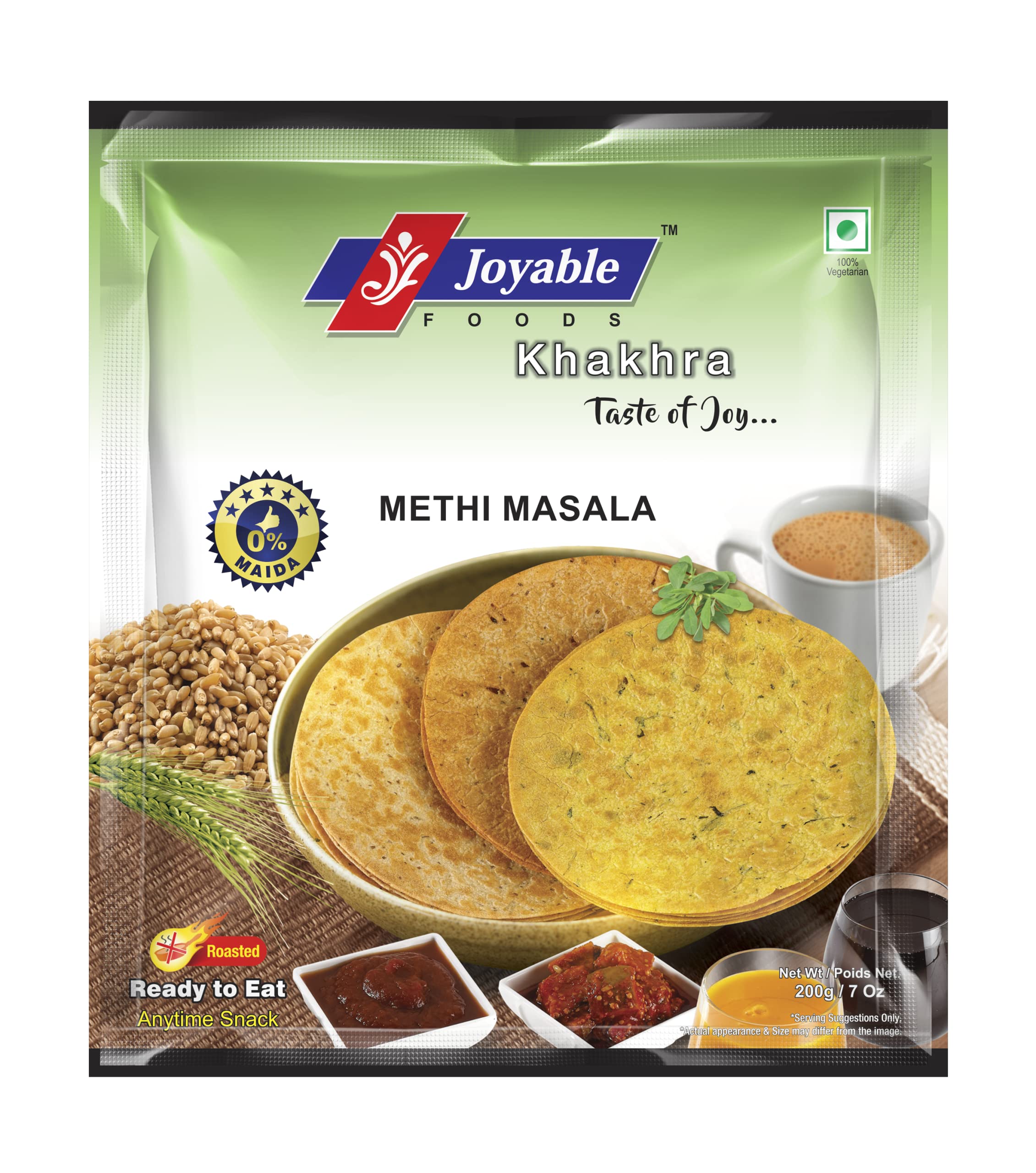 Joyable Khakhra | Healthy Traditional Gujarati Snacks | Ready To Use - Pack Of 4 (Methi Masala - 180 Gms Each) (B08WHJWXN5) Amazon Price History, Amazon Price Tracker