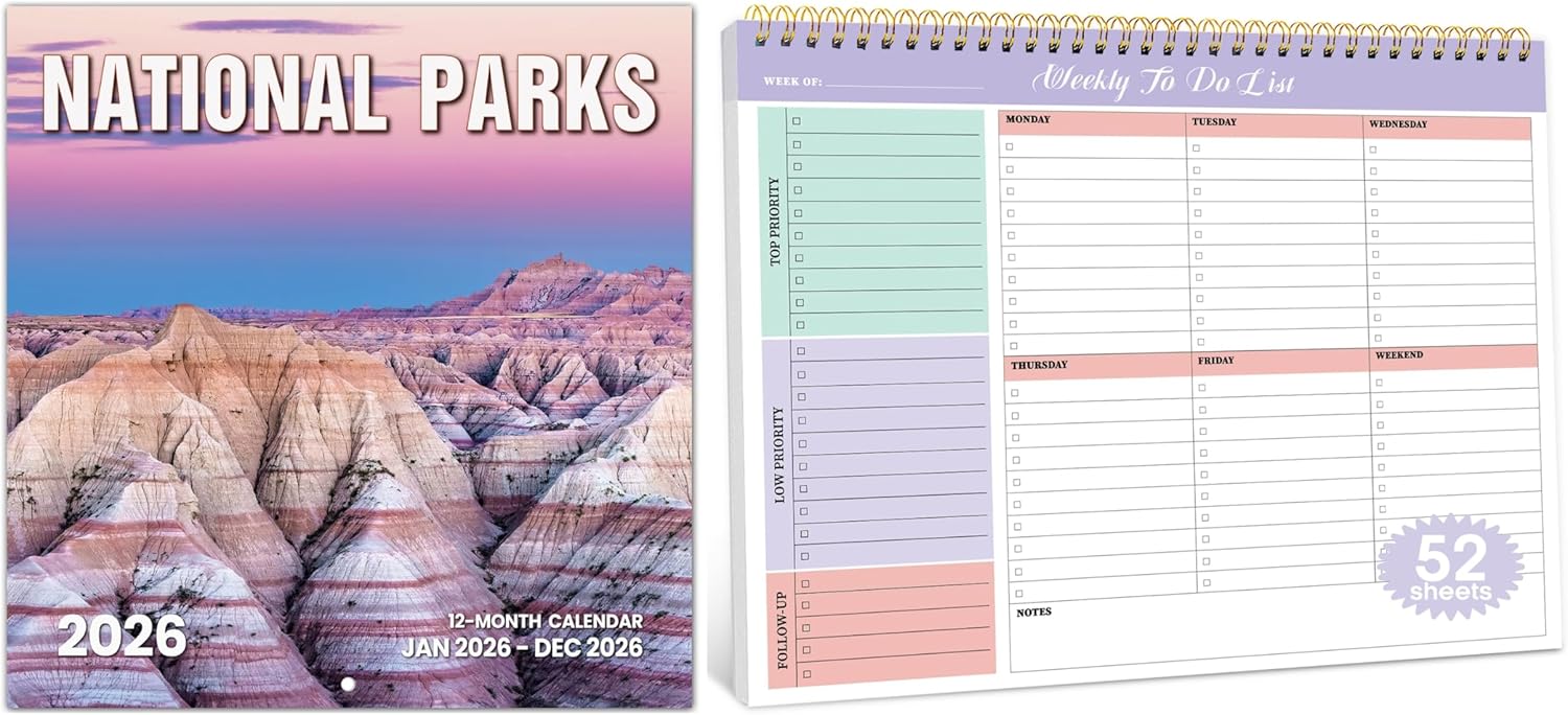 Amazon.com : Weekly To Do List Notepad and 2026 Calendar : Office Products